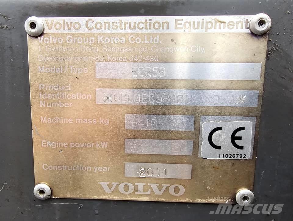 Volvo ECR 58 حفارات صغيرة أقل من 7 طن (حفارات صغيرة)