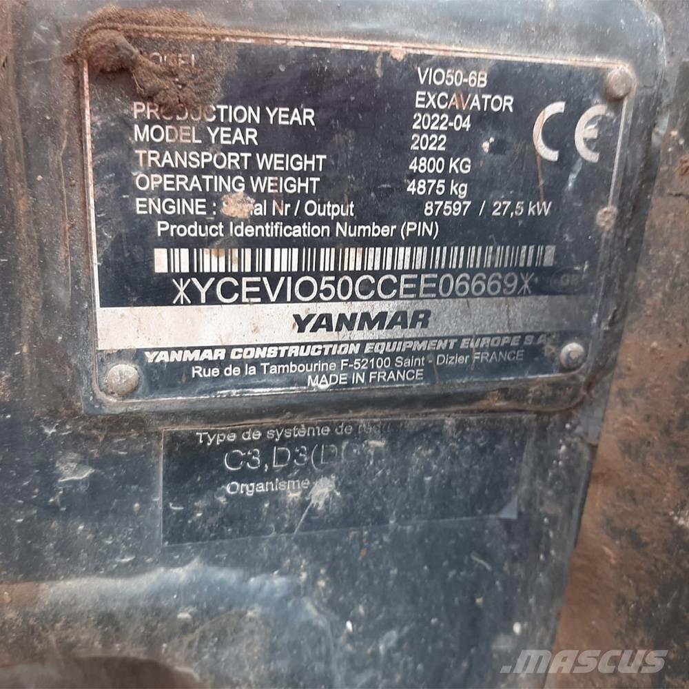 Yanmar Vio 50 حفارات صغيرة أقل من 7 طن (حفارات صغيرة)