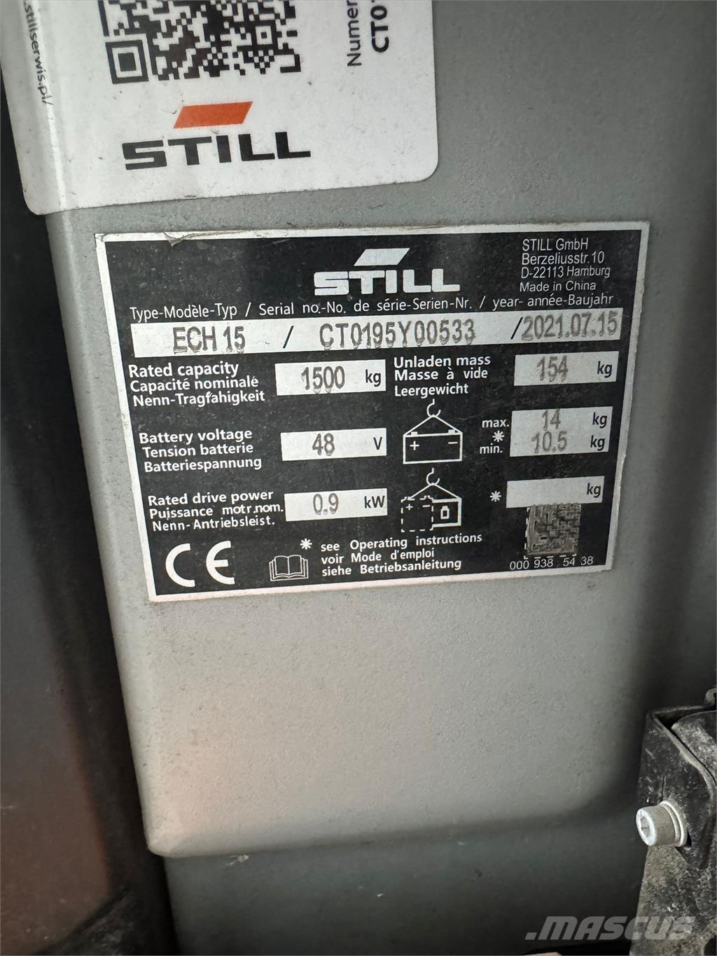 Still ECH 15 معدات التكديس الجوالة