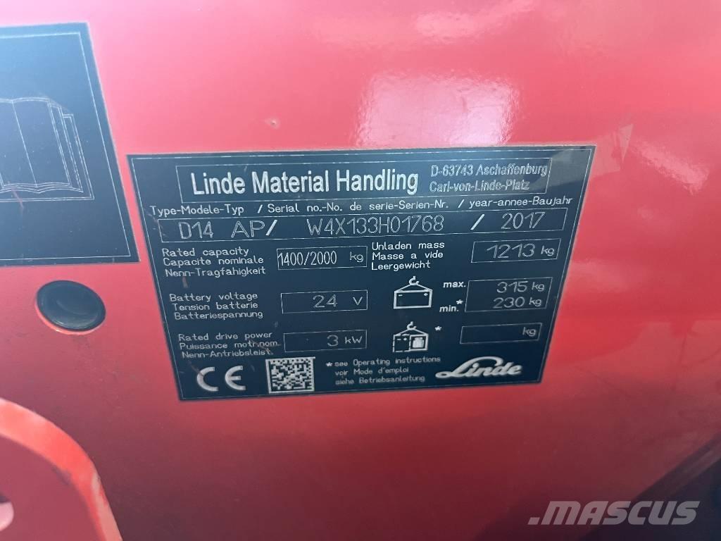 Linde D 14 AP شاحنات مناولة ذاتية الدفع