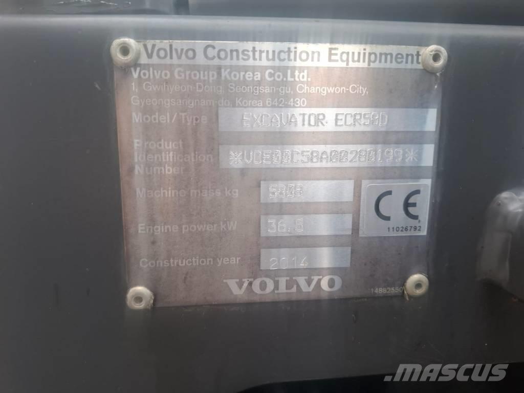 Volvo ECR 58 D حفارات صغيرة أقل من 7 طن (حفارات صغيرة)