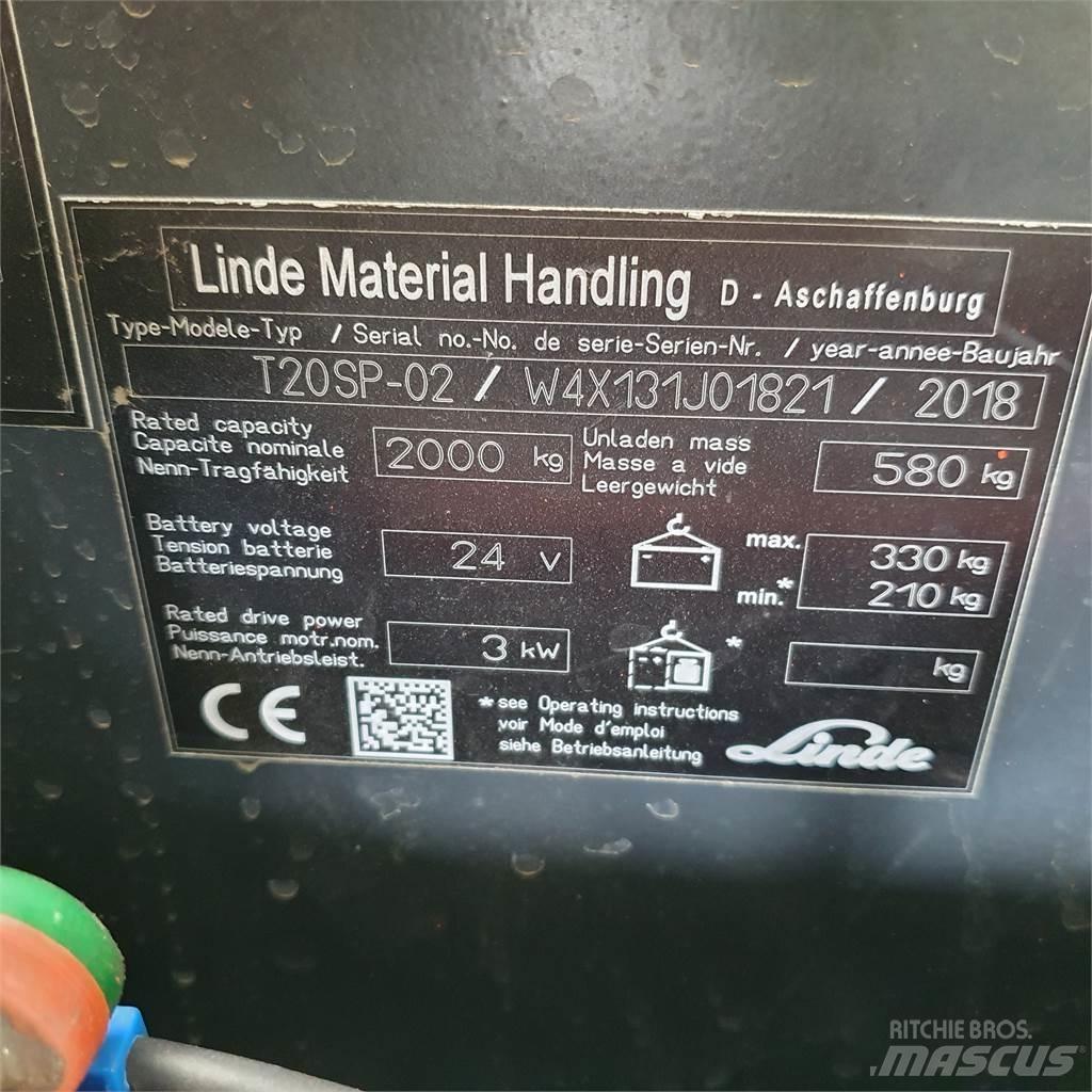 Linde T20SP kurz معدات الرفع منخفض المستوى