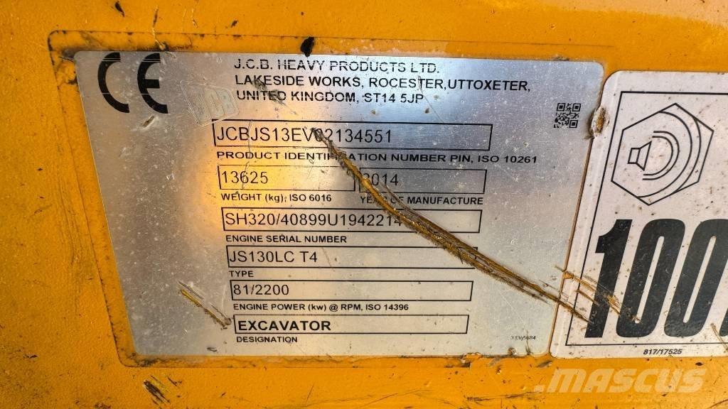JCB JS 130 LC حفارات زحافة