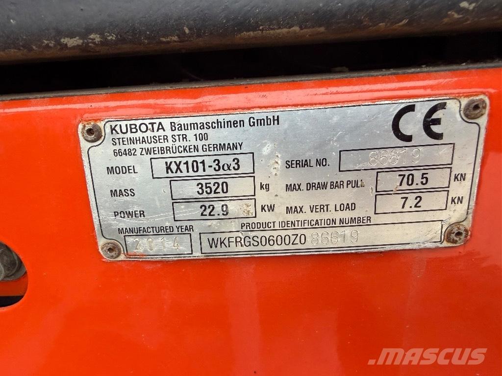 Kubota KX 101-3 A 2 حفارات صغيرة أقل من 7 طن (حفارات صغيرة)