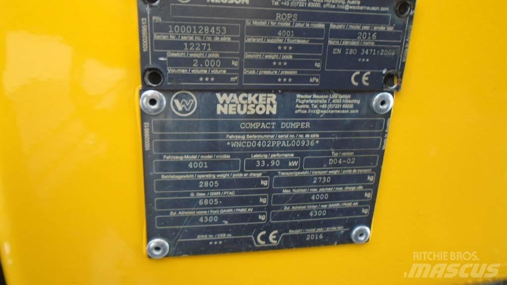 Wacker Neuson 4001 s عربات نقل قلابة للمواقع