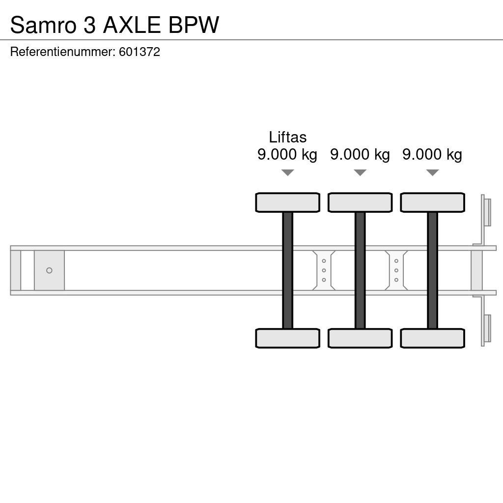 Samro 3 AXLE BPW نصف مقطورات مسطحة / مفصلية الجوانب