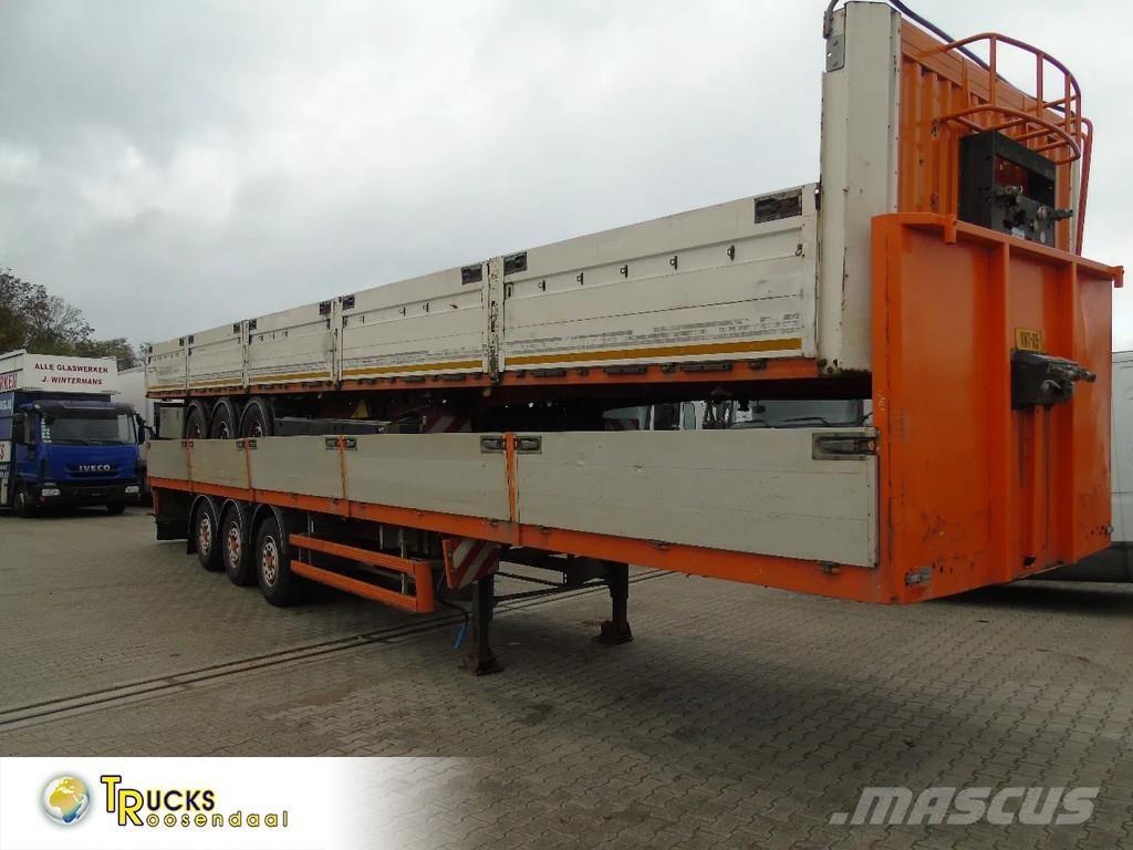 Samro 3 AXLE BPW نصف مقطورات مسطحة / مفصلية الجوانب
