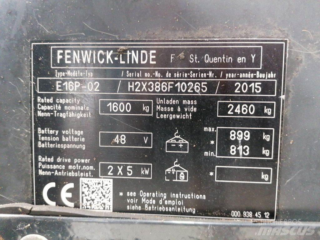 Linde E16P-02 شاحنات ذات رافعات شوكية تعمل بالكهرباء
