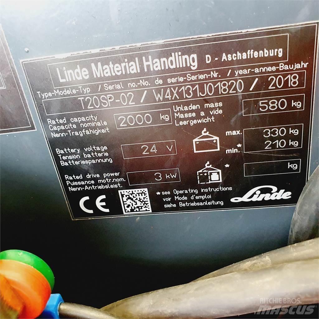 Linde T20SP kurz معدات الرفع منخفض المستوى