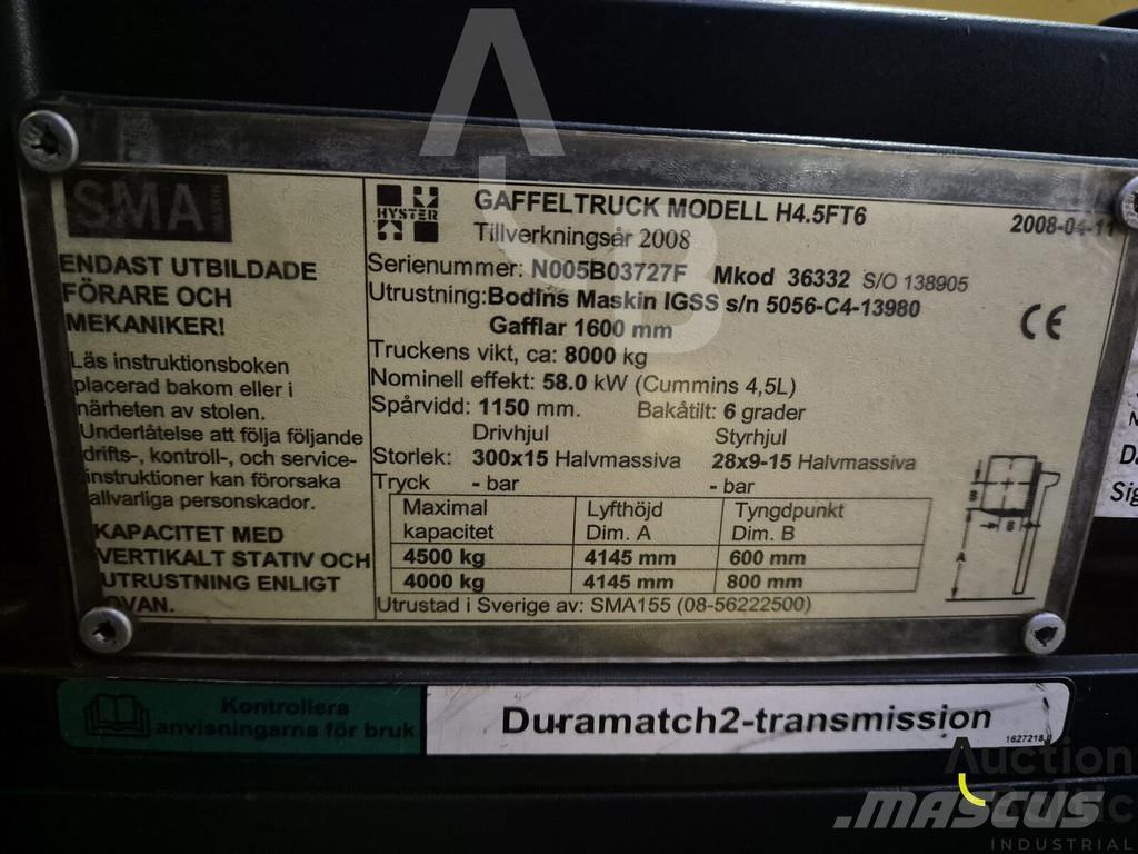 Hyster H4.5FT6 شاحنات الديزل