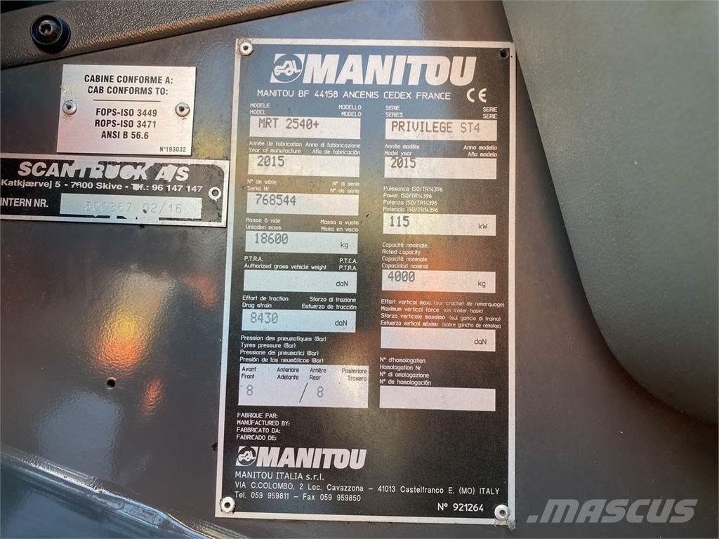 Manitou MRT2540MS مناولات متداخلة