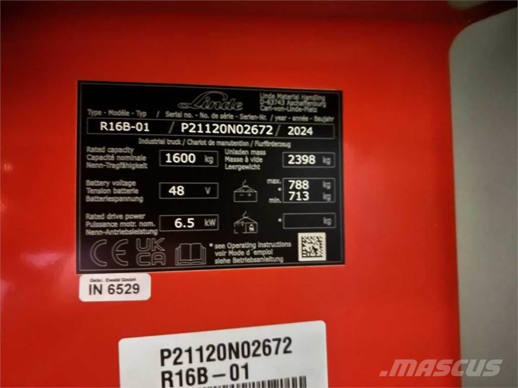 Linde R16B شاحنة مناولة