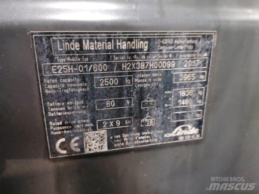 Linde E25H-01/600 شاحنات ذات رافعات شوكية تعمل بالكهرباء