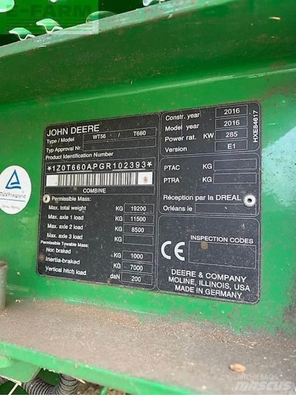 John Deere t660 حصادات