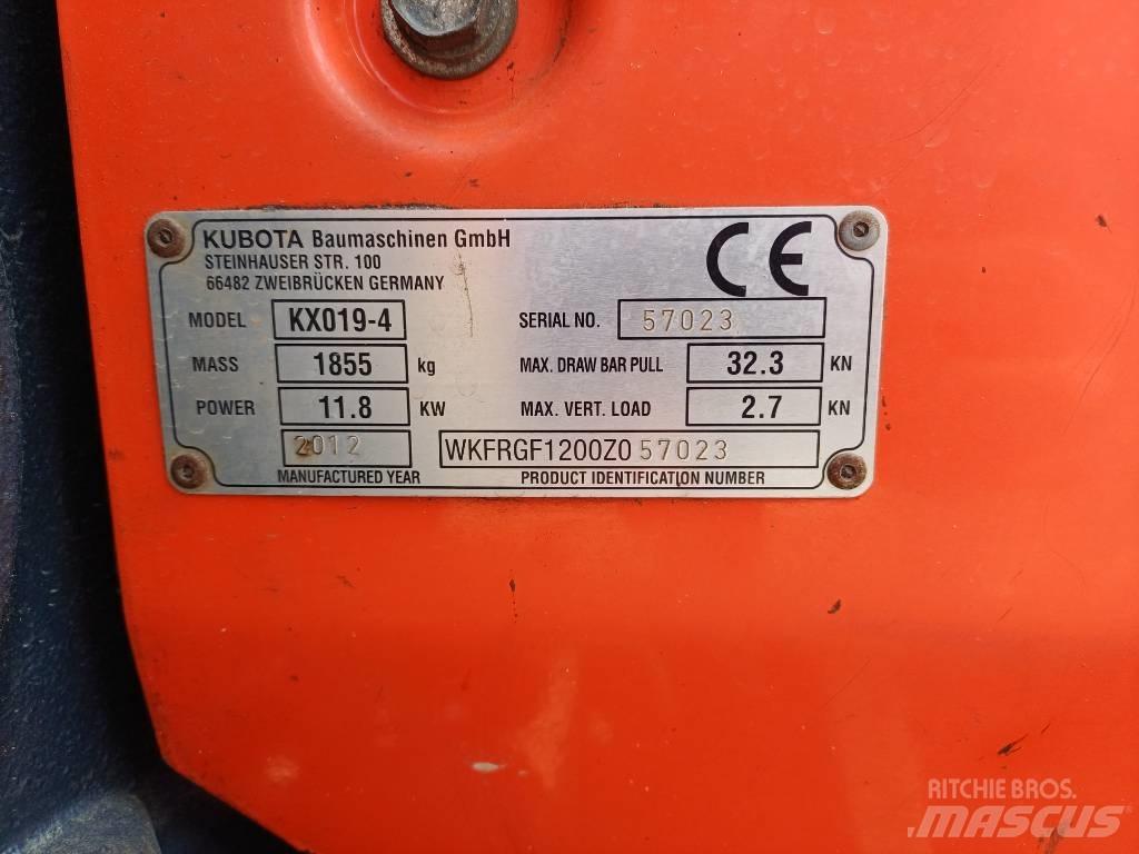 Kubota KX 019-4 حفارات صغيرة أقل من 7 طن (حفارات صغيرة)