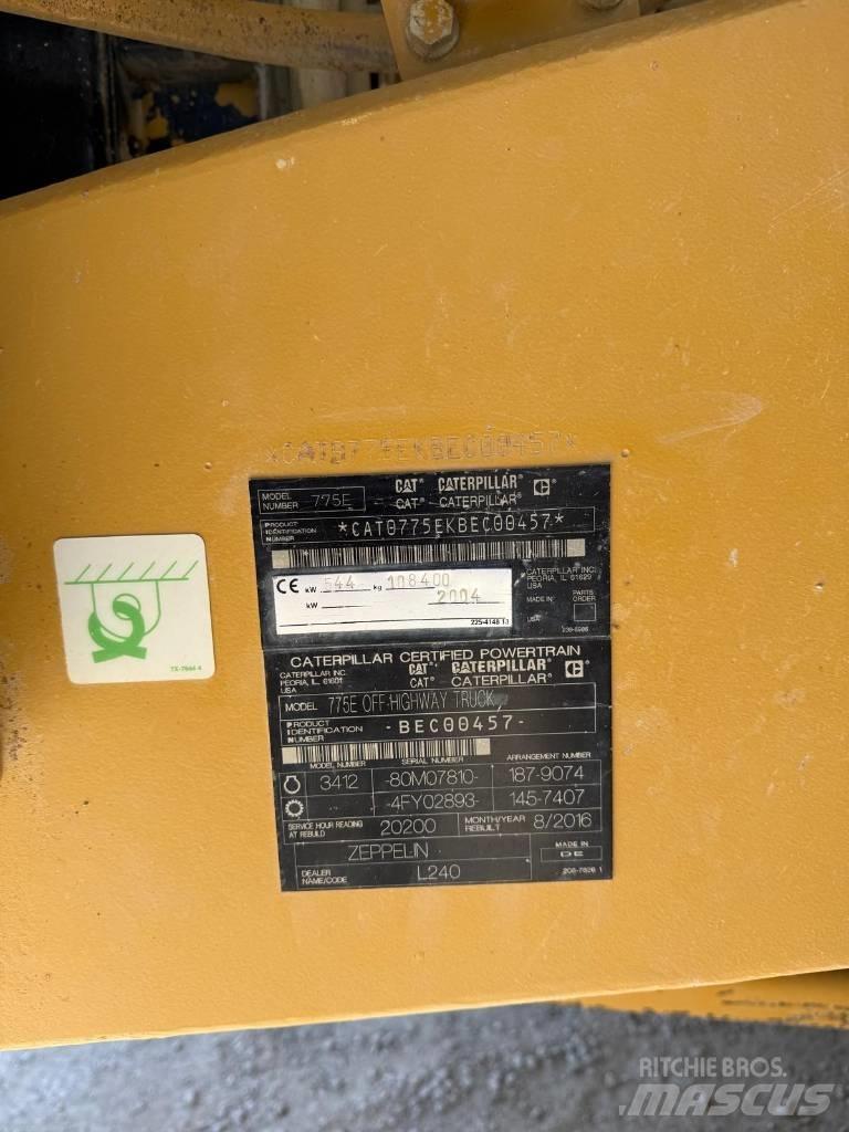 CAT 775 E شاحنات المخلفات الصلبة