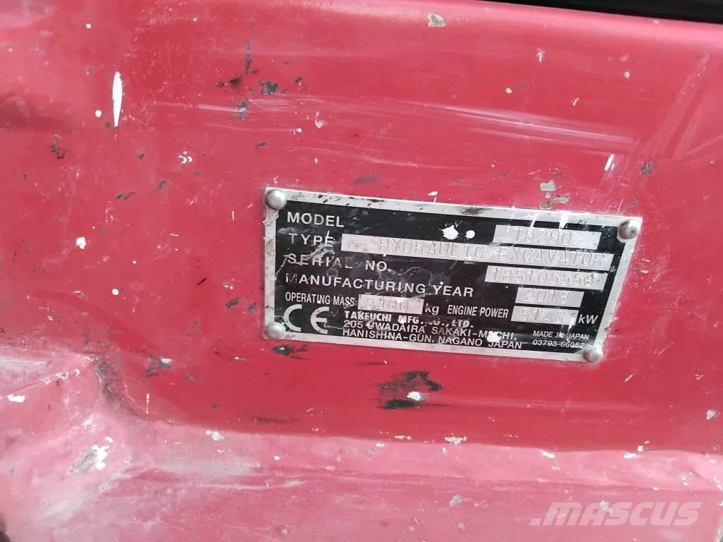 Takeuchi TB290 حفارات صغيرة أقل من 7 طن (حفارات صغيرة)