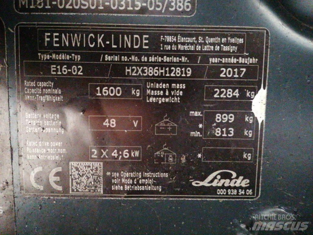 Linde E16-02 شاحنات ذات رافعات شوكية تعمل بالكهرباء