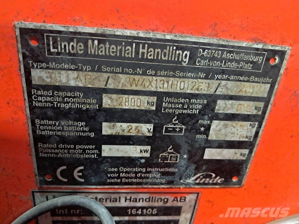Linde T30 معدات الرفع منخفض المستوى