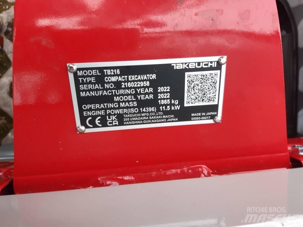 Takeuchi TB216 V2 حفارات صغيرة أقل من 7 طن (حفارات صغيرة)