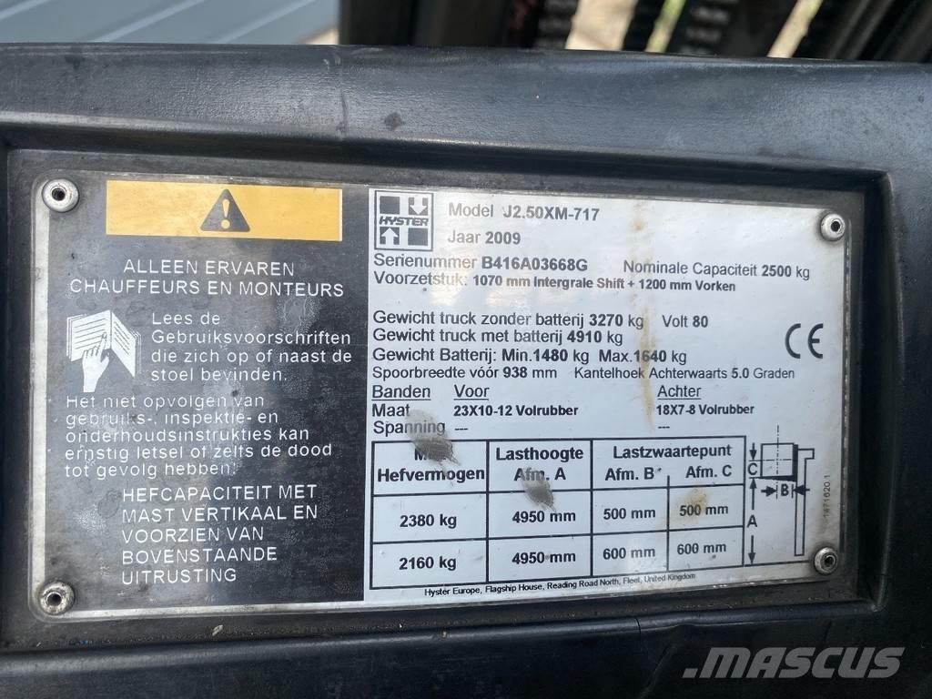 Hyster J2.50XM شاحنات ذات رافعات شوكية تعمل بالكهرباء