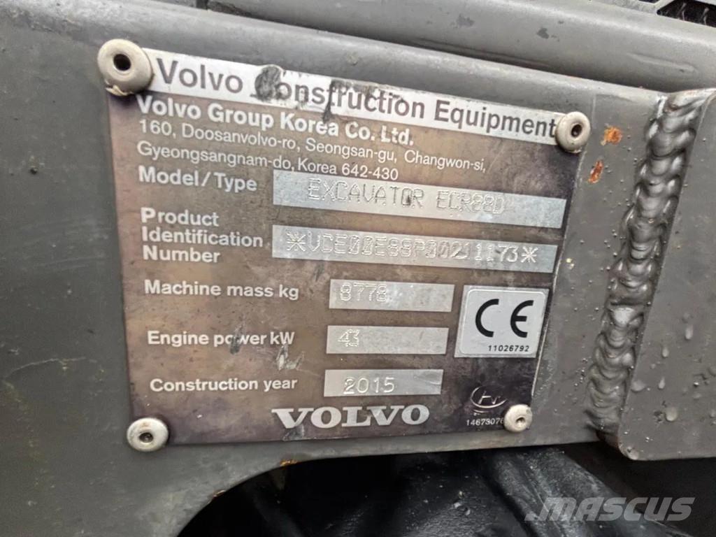 Volvo ECR88D حفارات صغيرة أقل من 7 طن (حفارات صغيرة)