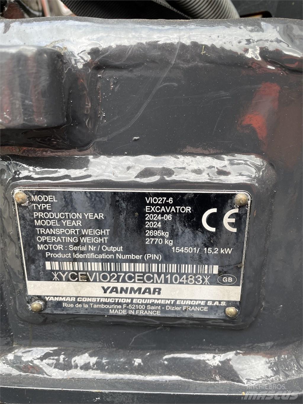 Yanmar Vio 27 حفارات صغيرة أقل من 7 طن (حفارات صغيرة)