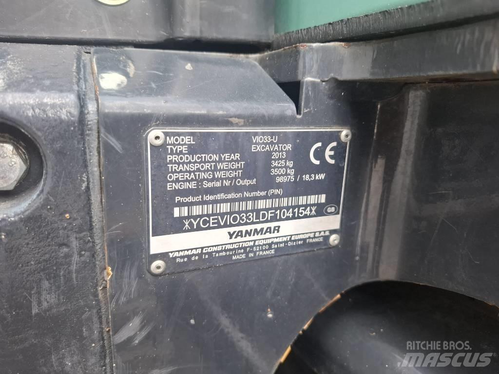 Yanmar Vio 33 U حفارات صغيرة أقل من 7 طن (حفارات صغيرة)