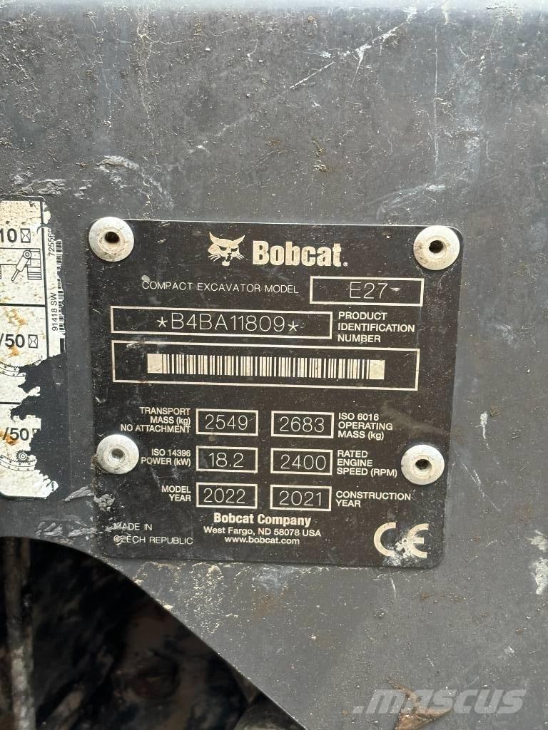 Bobcat E 27 حفارات صغيرة أقل من 7 طن (حفارات صغيرة)
