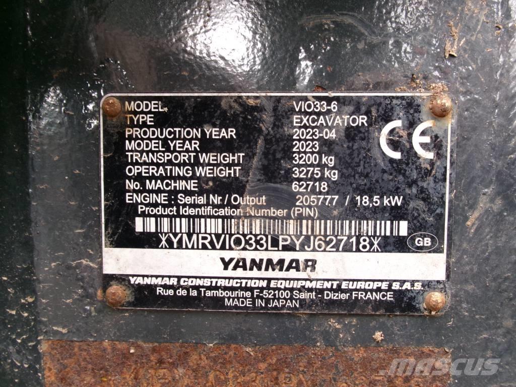Yanmar Vio 33 حفارات صغيرة أقل من 7 طن (حفارات صغيرة)