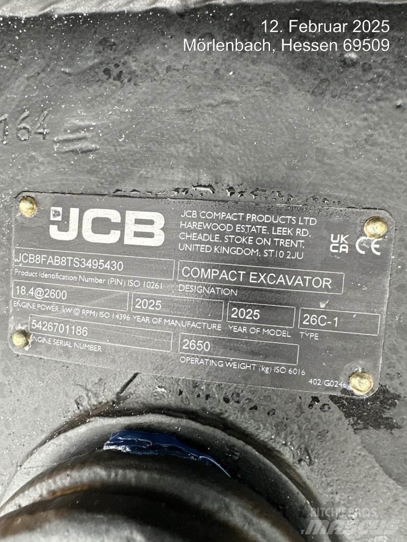 JCB 26C-1 حفارات صغيرة أقل من 7 طن (حفارات صغيرة)