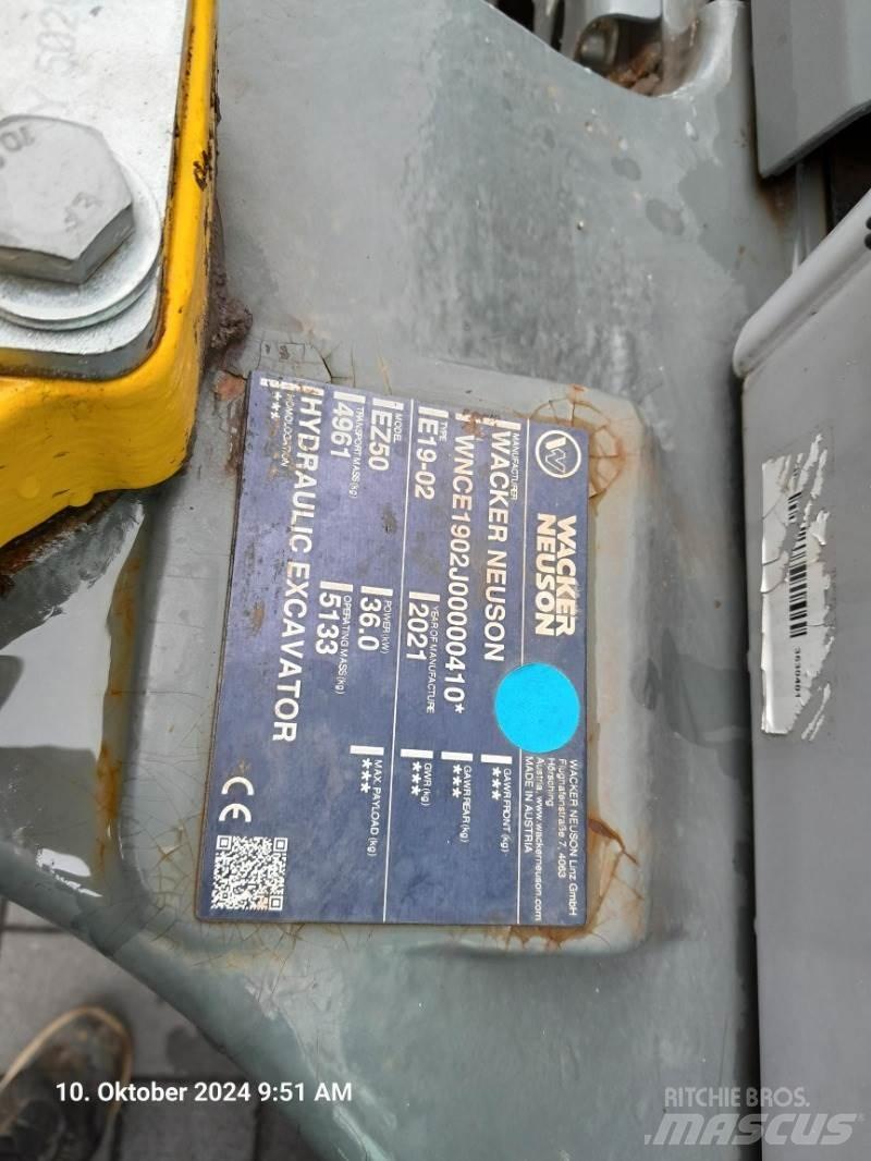 Wacker Neuson EZ50 حفارات صغيرة أقل من 7 طن (حفارات صغيرة)