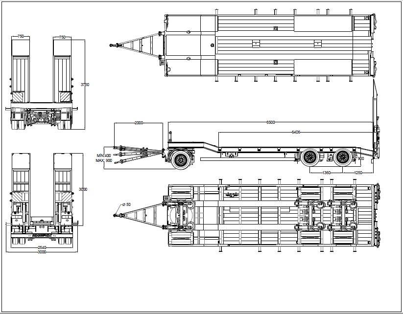  Scorpion SCR3 نصف مقطورة مسطحة منخفضة