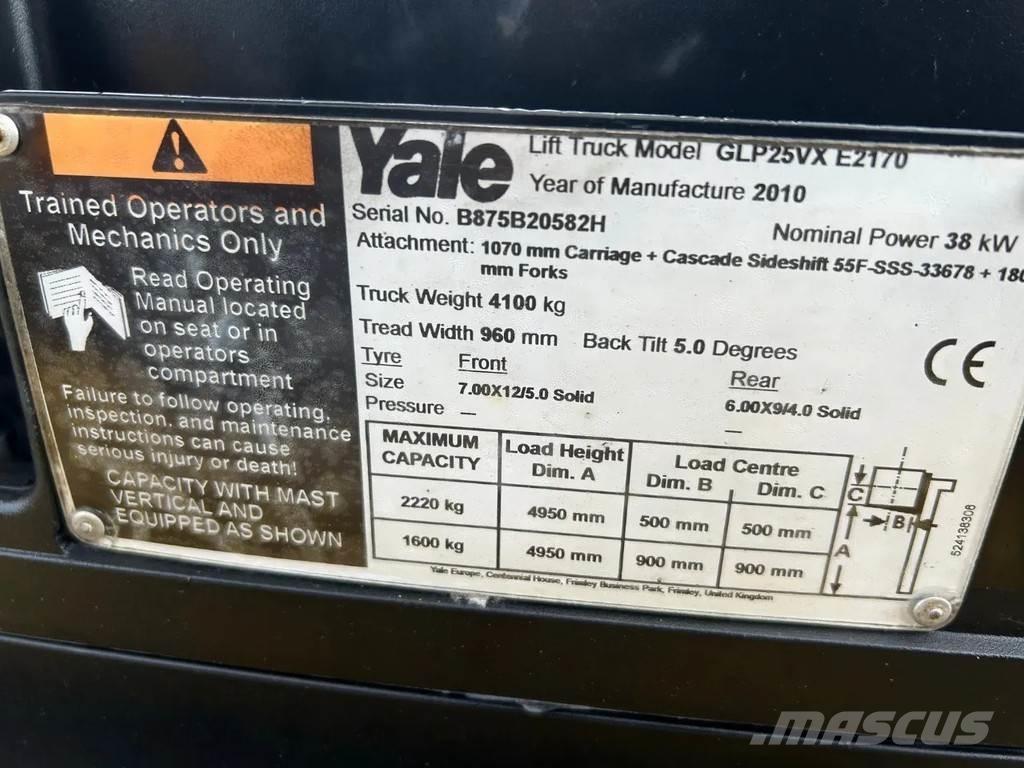 Yale 2.5 Heftruck شاحنات LPG