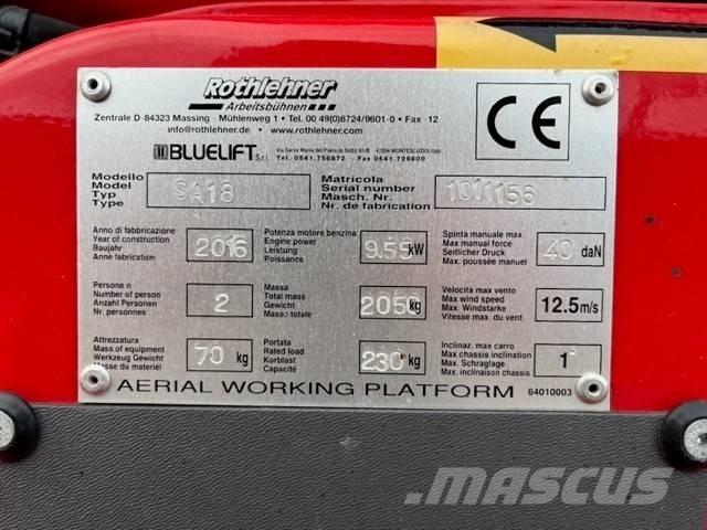 Bluelift SA 18 رافعات ذراع ذاتية الحركة مدمجة