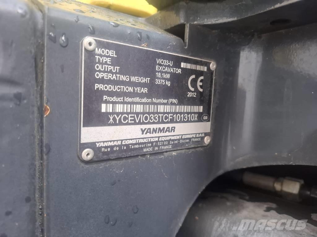 Yanmar Vio 33 U حفارات صغيرة أقل من 7 طن (حفارات صغيرة)