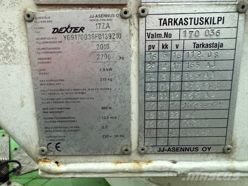 Dexter 17ZA المنصات الهوائية المثبتة على مقطورة