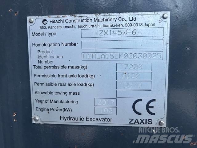 Hitachi ZX 145 W-6 حفارات بعجل