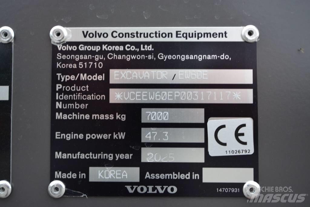 Volvo EW 60 E حفارات صغيرة أقل من 7 طن (حفارات صغيرة)