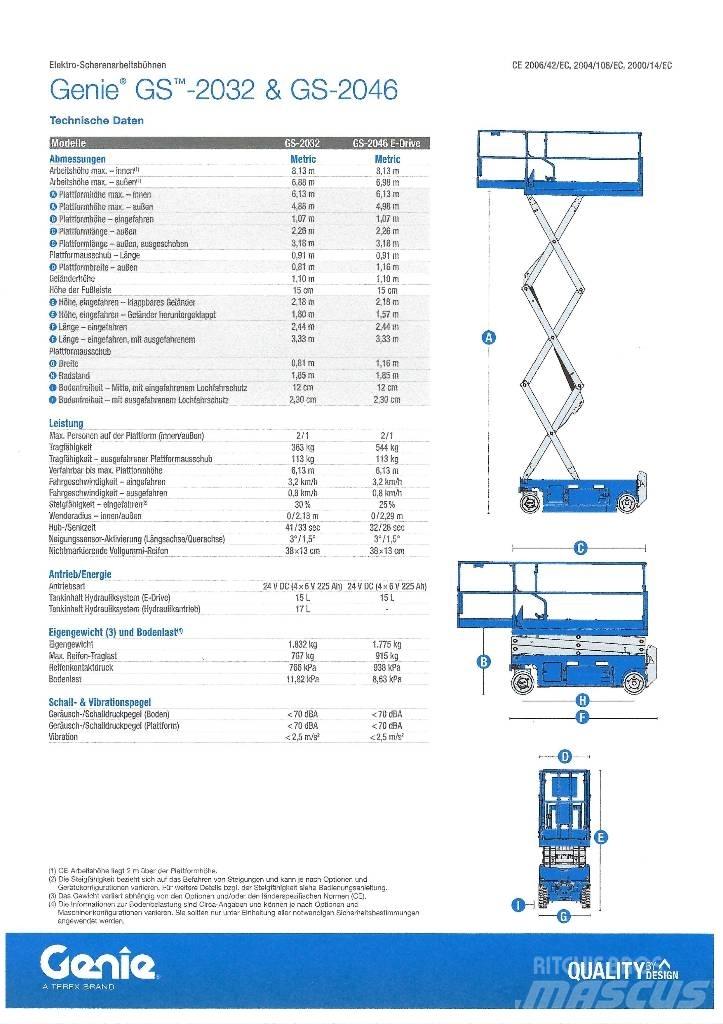 Genie GS 2032 رافعات مقصية الشكل