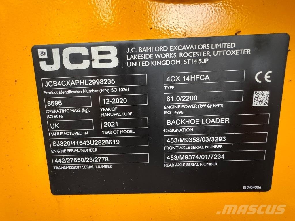 JCB 4 CX 14 لوادر ذات جرافات عكسية