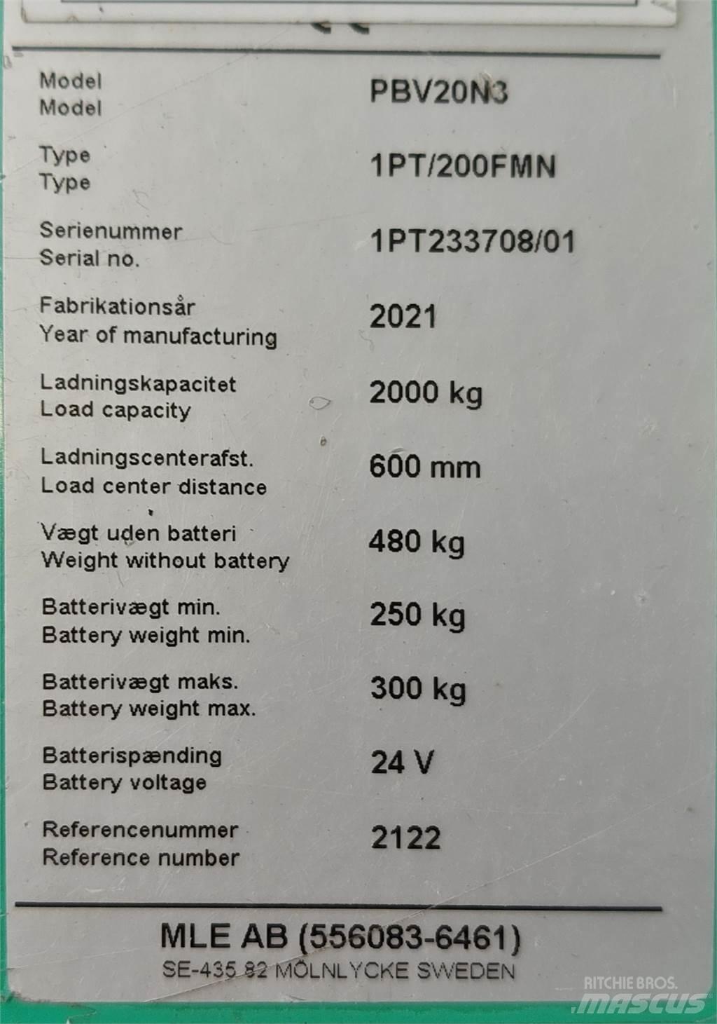 Mitsubishi PBV20N3 شاحنات ذات رافعات شوكية - أخرى