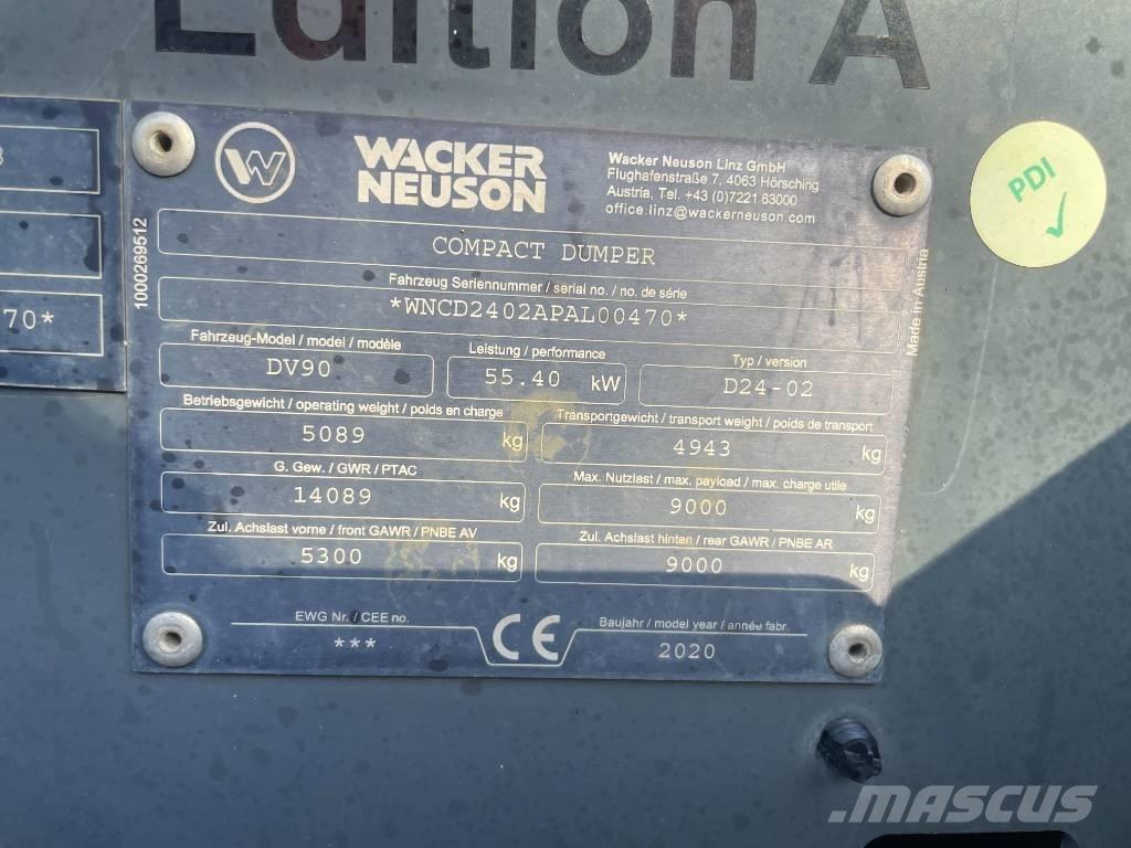 Wacker Neuson DV 90 عربات نقل قلابة للمواقع