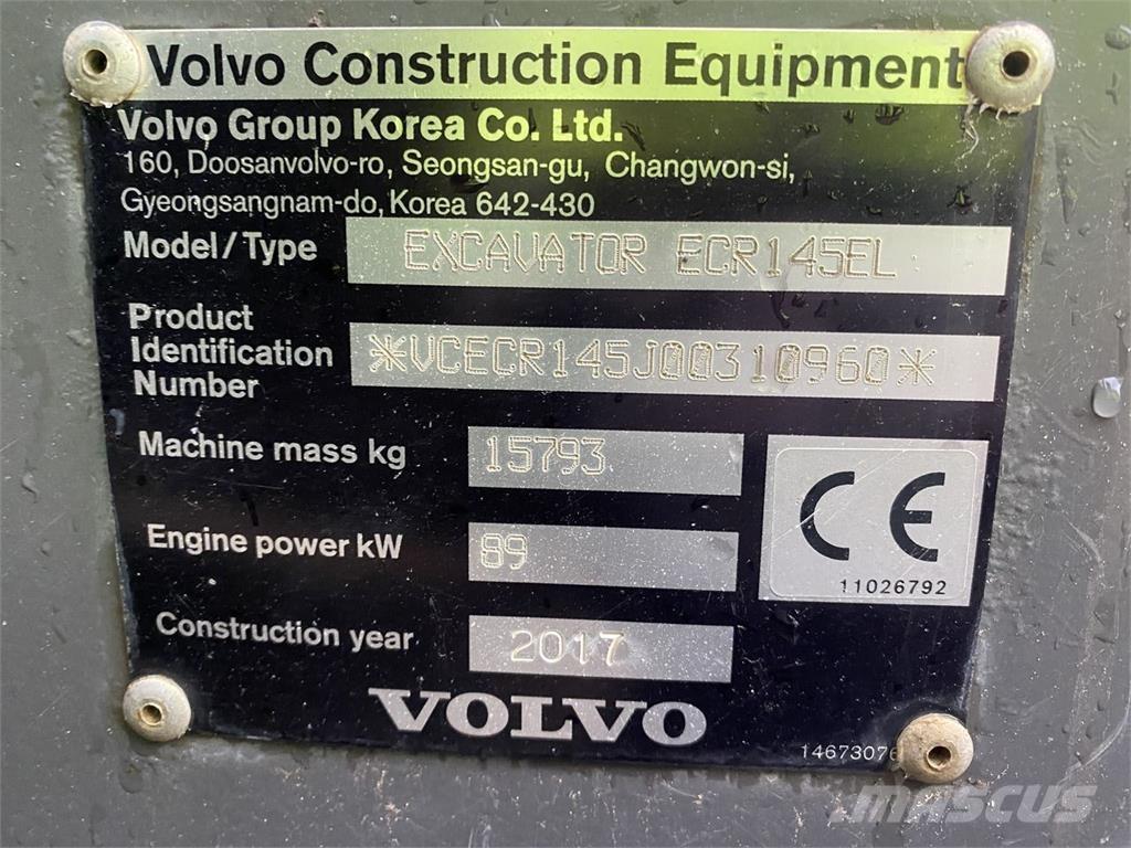 Volvo ECR145EL حفارات زحافة