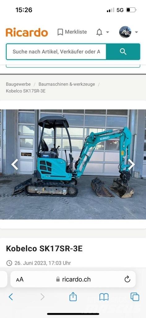 Kobelco SK17SR-3E حفارات صغيرة أقل من 7 طن (حفارات صغيرة)