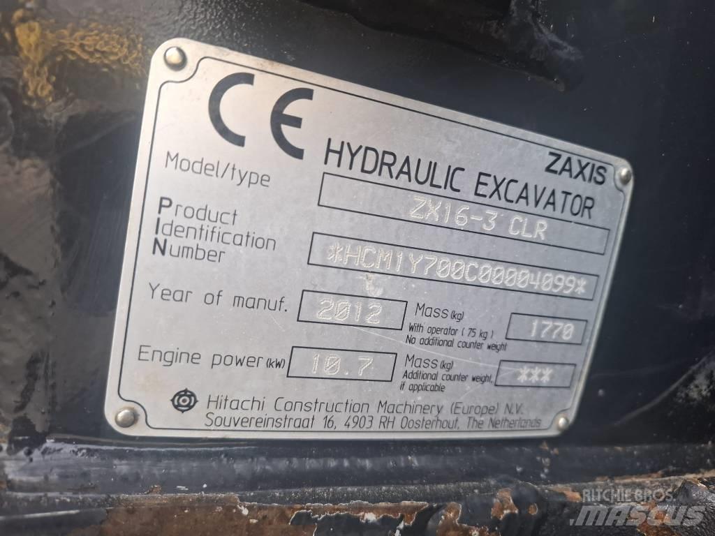Hitachi ZX 16-3 CLR حفارات صغيرة أقل من 7 طن (حفارات صغيرة)
