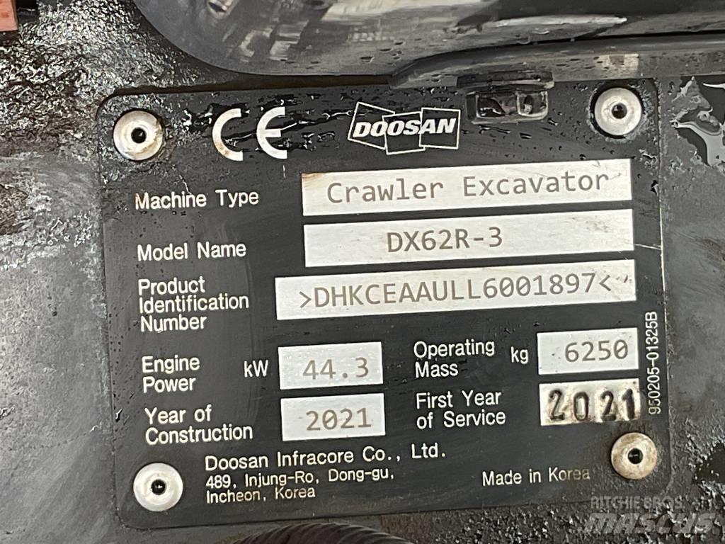 Doosan DX 62 R-3 حفارات صغيرة أقل من 7 طن (حفارات صغيرة)