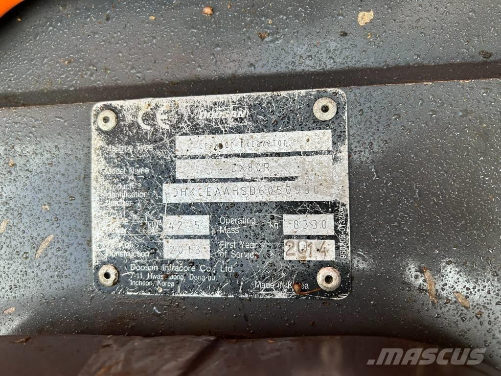 Doosan DX 80 R حفارات وسط 7 طن - 12 طن