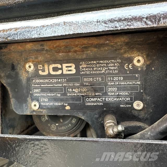 JCB 8026 حفارات صغيرة أقل من 7 طن (حفارات صغيرة)