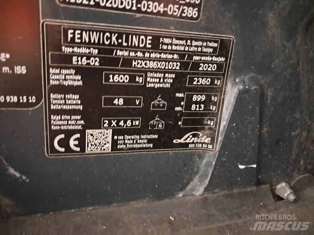 Linde E16-02 شاحنات ذات رافعات شوكية تعمل بالكهرباء